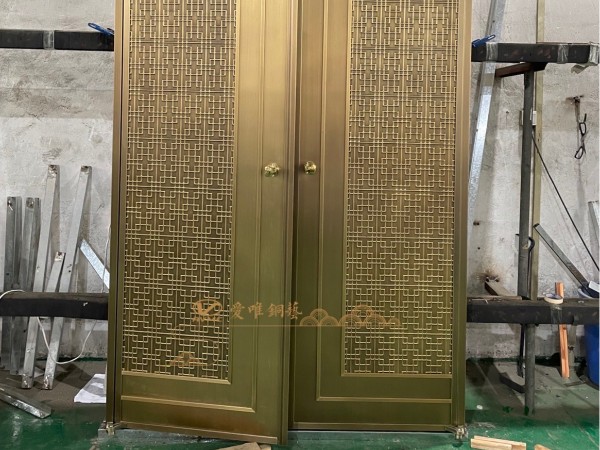 佛山別墅銅門廠家愛(ài)唯銅藝——新中式銅門青古銅
